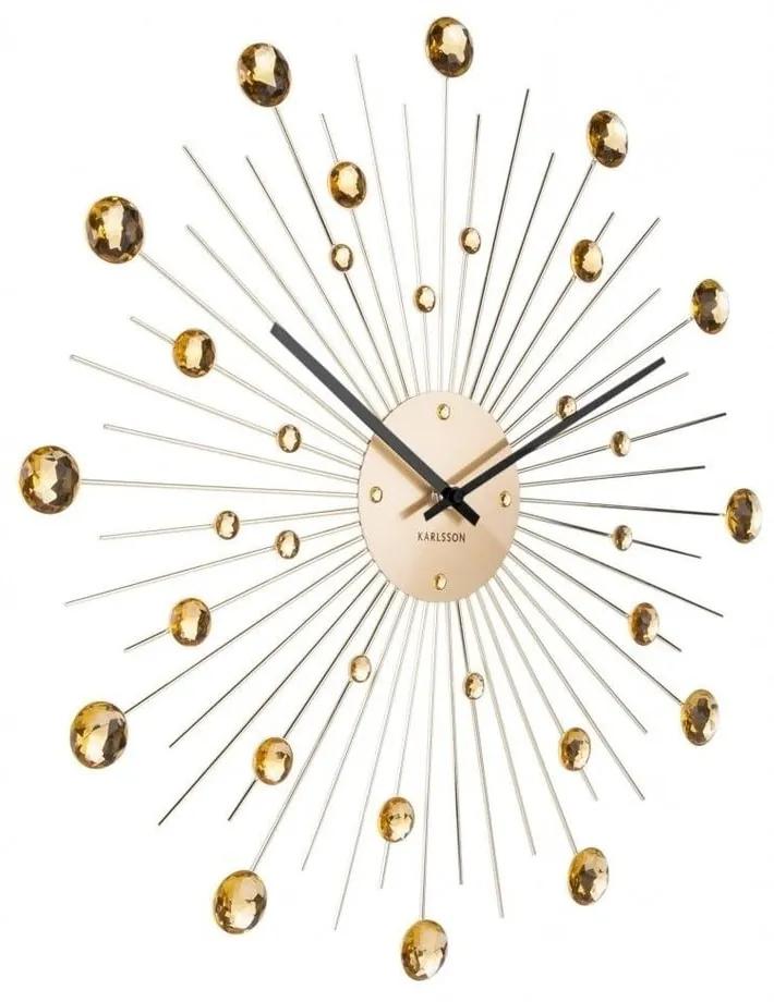 Orologio da parete in cristalli d'oro Sunburst - Karlsson