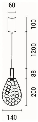 Lampadario LED a sospensione con filo LED/6,3W/230V 3000K oro diametro 14 cm