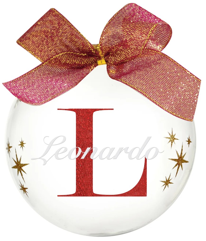 Pallina natale con nome Leonardo 10cm