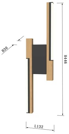 Wofi 4031-206- LED Applique dimmerabile PALERMO 11W/230V in legno di gomma