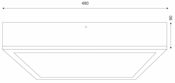 Plafoniera NATURAL SQUARE 4xE27/15W/230V 48x48 cm pino/nero