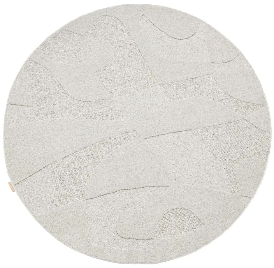 Tappeto rotondo in lana grigio chiaro ø 120 cm Morphic Botanica - Agnella