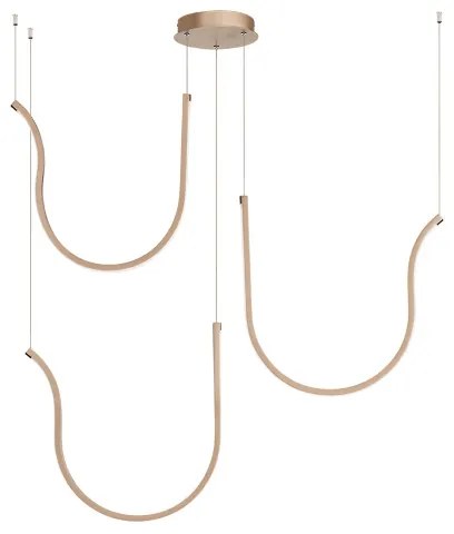 Lampada a sospensione ARQUA 3 Luci in metallo verniciato 106 cm ORO