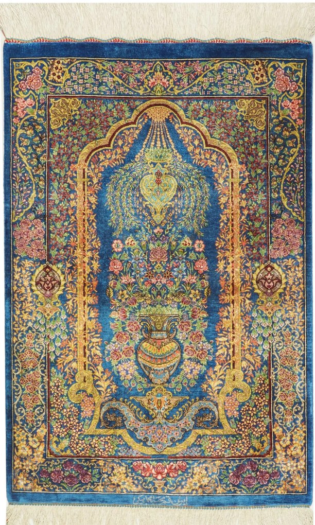 Ghom Tappeto 60x90 (Iran) Annodato A Mano