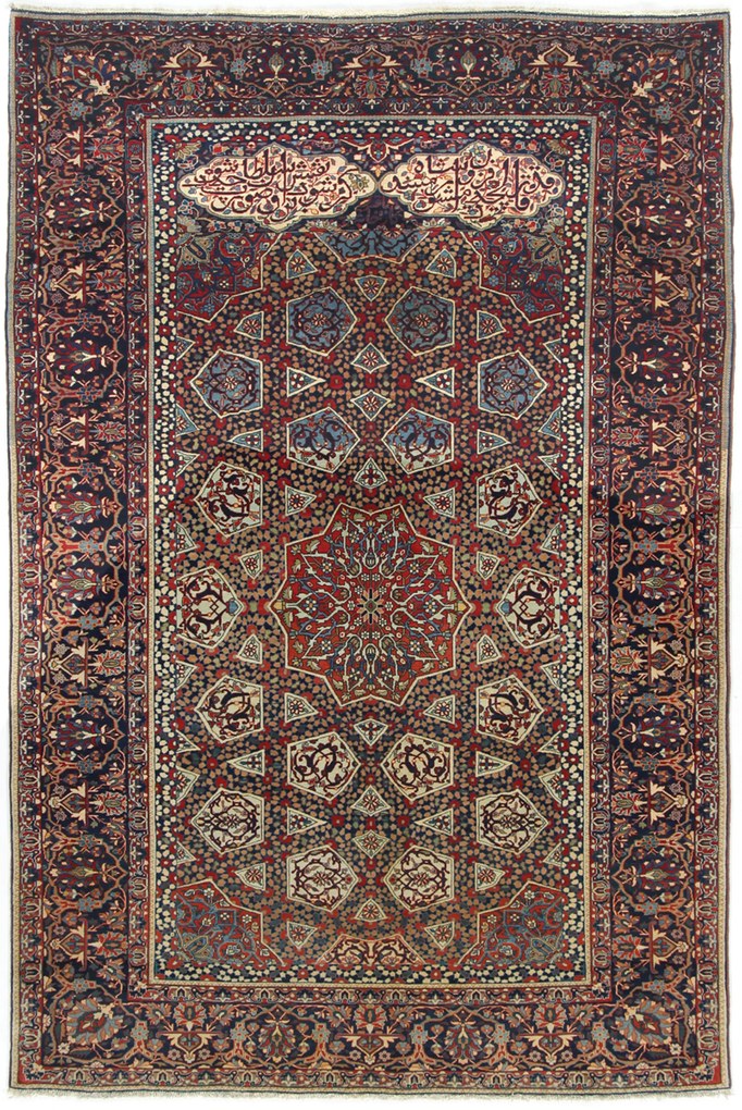 Kashan Tappeto 140x210 (Iran) Annodato A Mano