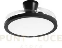 Plafoniera led ventilatore condor retrattile nero 46w 4050lm cct di...