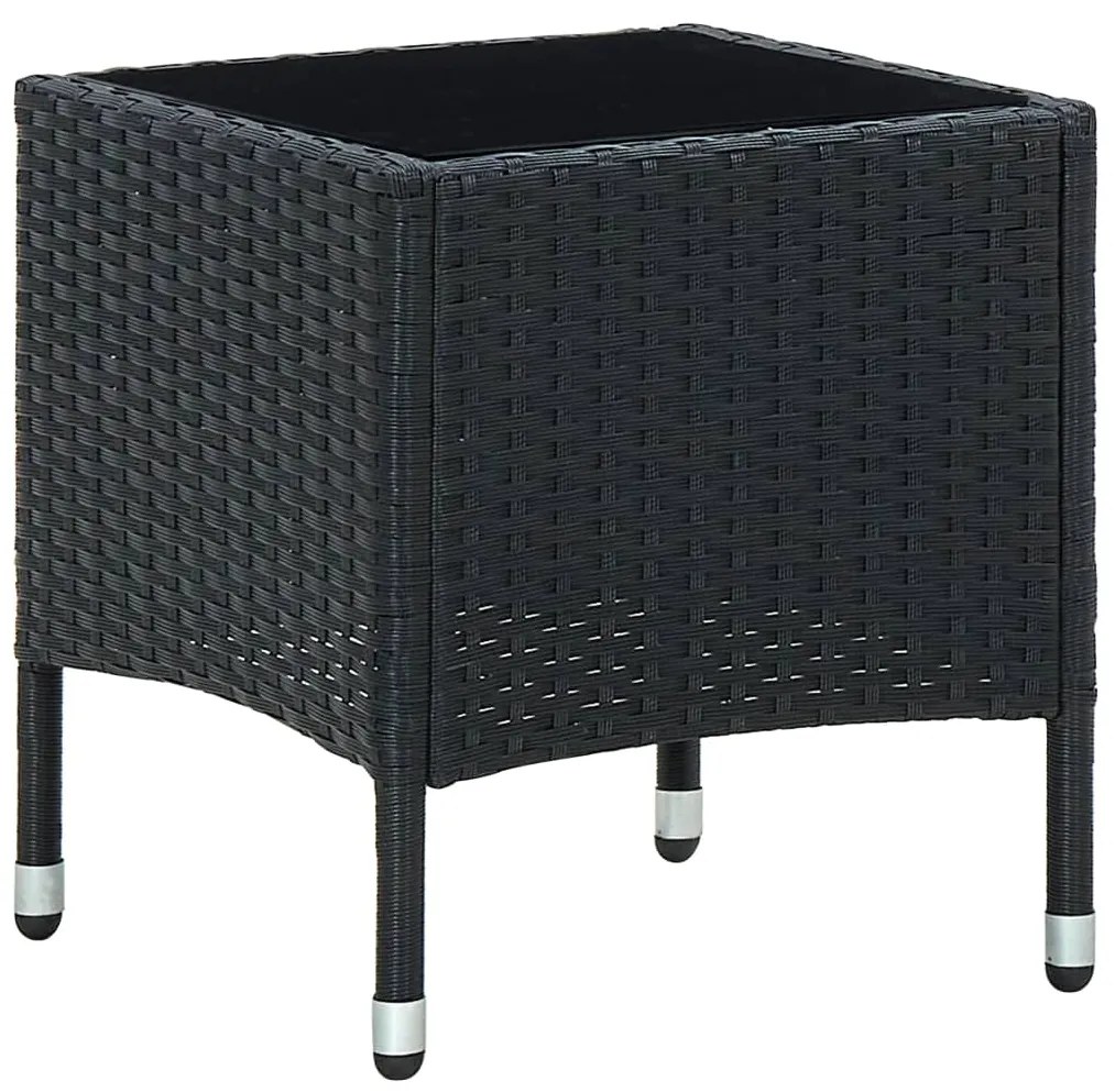 Tavolo da giardino nero 40x40x45 cm in polyrattan