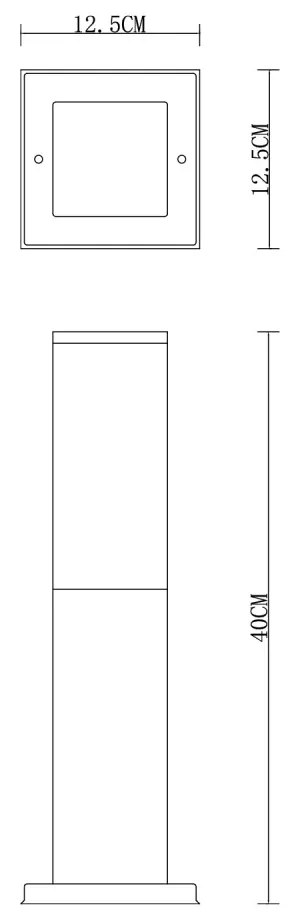 Paletto da Giardino 40cm, acciaio INOX, CORTEN, IK06, IP54, base E27 Colore Corten
