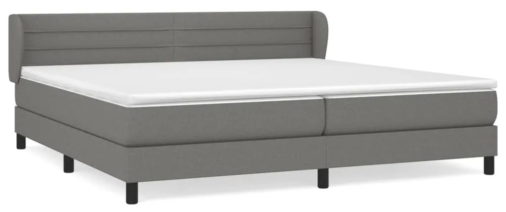 Giroletto a molle con materasso grigio scuro 200x200 cm tessuto