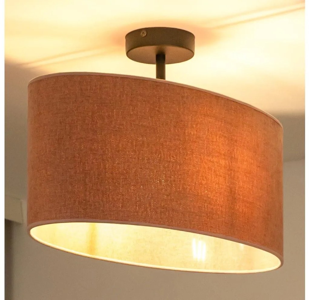 Duolla - Lampadario a plafone OVAL 1xE27/15W/230V rosa