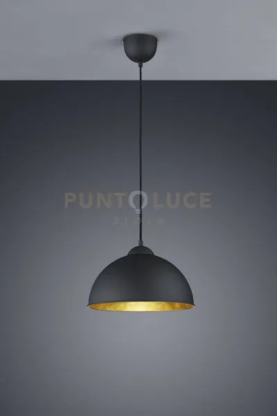 Jimmy sospensione metallo nero + oro d.31cm 1 luce attacco e27