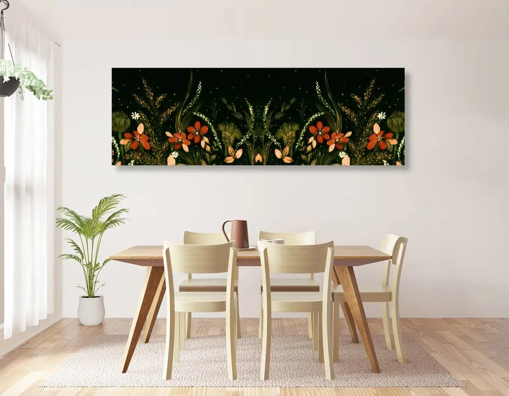 Stampa su tela – Con ornamento floreale