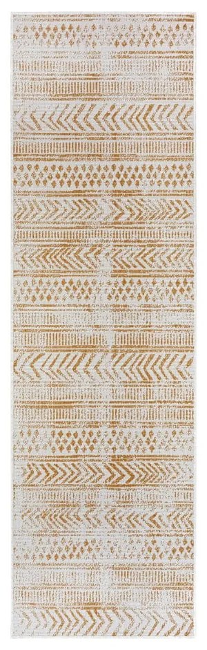 Tappeto per esterni giallo ocra e bianco 80x350 cm Biri - NORTHRUGS