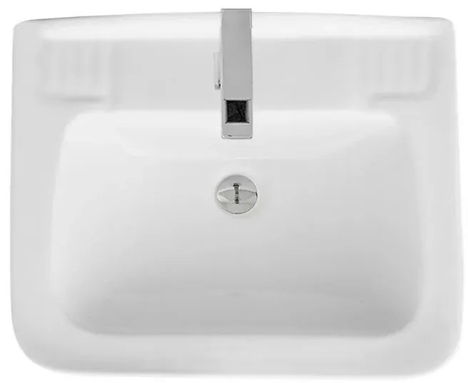 Lavabo sospeso 45x35 salvaspazio bianco in ceramica