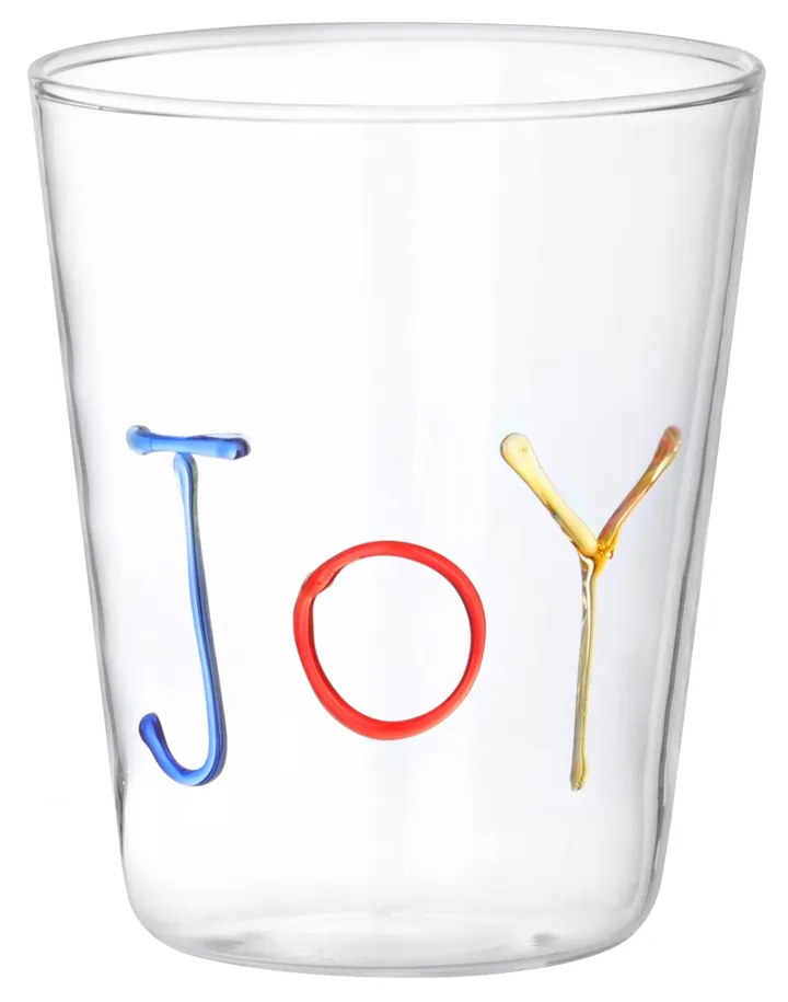 Bicchiere scritta Joy in vetro borosilicato, da 380 ml