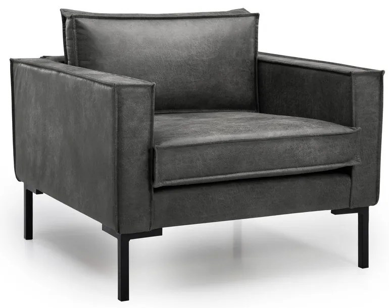 Poltrona in similpelle grigio scuro Rate - Scandic