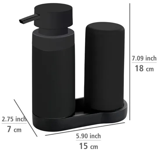 WENKO 69753800 - Organizer EASY SQUEEZ-E 15x18 cm nero