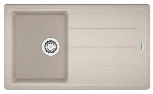 Lavello integrato 1 vasca con gocciolatoio laterale destro o sinistro FRANKE Boston L 86 x L 50 cm beige