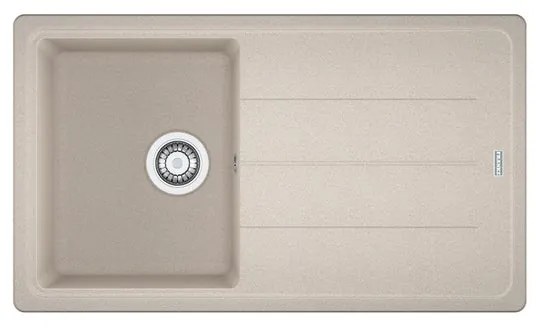 Lavello integrato 1 vasca con gocciolatoio laterale destro o sinistro FRANKE Boston Sahara fragranite L 50 x L 86 cm sabbia