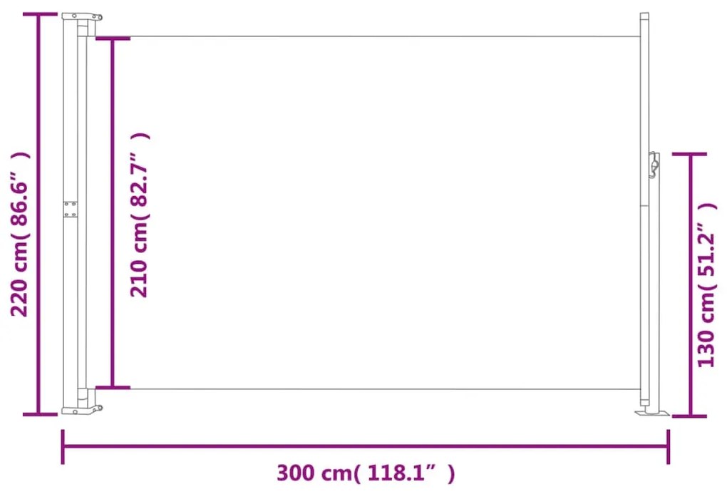 Tenda Laterale Retrattile per Patio 220x300 cm Crema