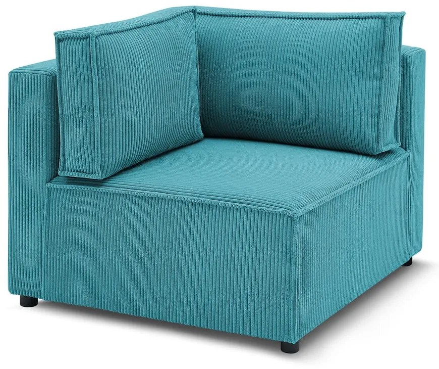 Modulo divano in velluto a coste variabile blu Nihad modular - Bobochic Paris