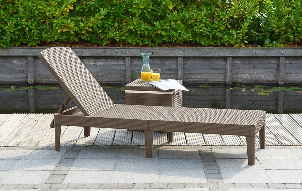Lettino Prendisole da Giardino 187,5x58x29 cm in Resina Keter Jaipur Cappuccino...