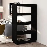 Libreria/Divisorio Nero 80x35x135 cm in Legno Massello di Pino cod mxl 13487