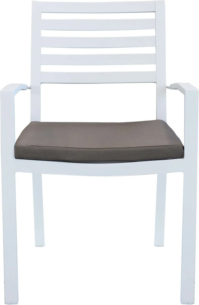 DEXTER - poltrona da giardino in alluminio impilabile con cuscino