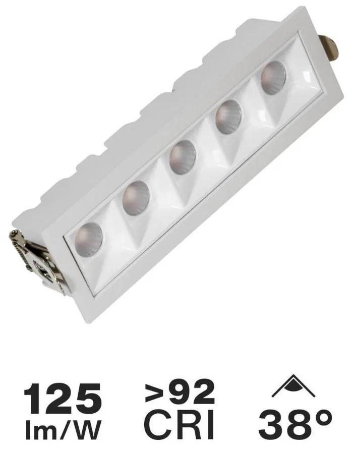 Faro LED da Incasso 12W, Foro 140x35mm, Bianco Colore Bianco Caldo 3.000K