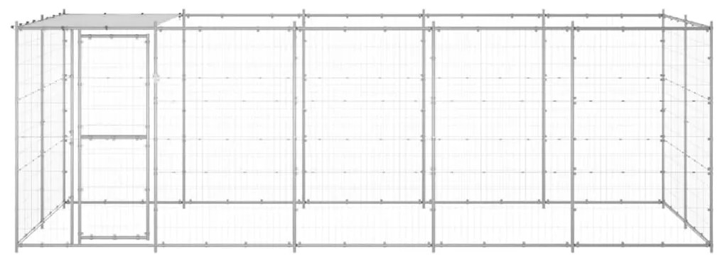 Gabbia per cani da esterno in acciaio zincato con tetto 12,1 m²