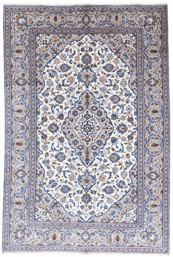 Kashan Tappeto 300 x 200 Beige (Iran) Annodato A Mano
