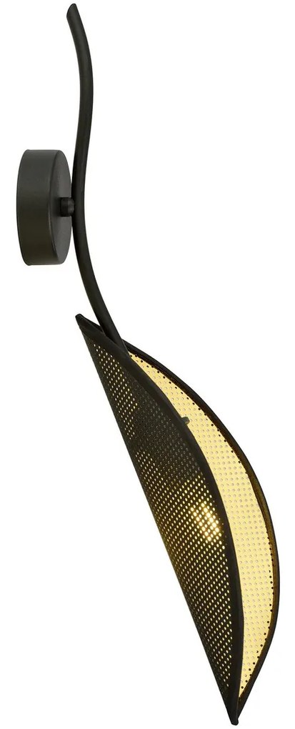 Applique da Parete in Acciaio e Tessuto LOTUS K1 Nero E14