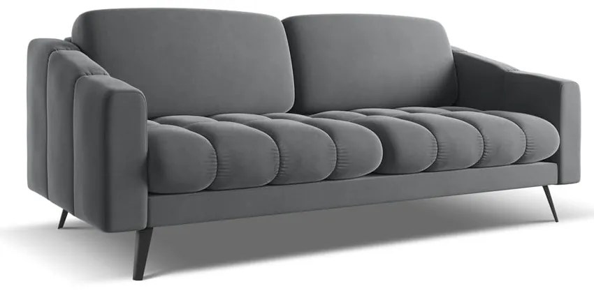 Divano grigio con rivestimento in velluto 202 cm Nalu – Makamii
