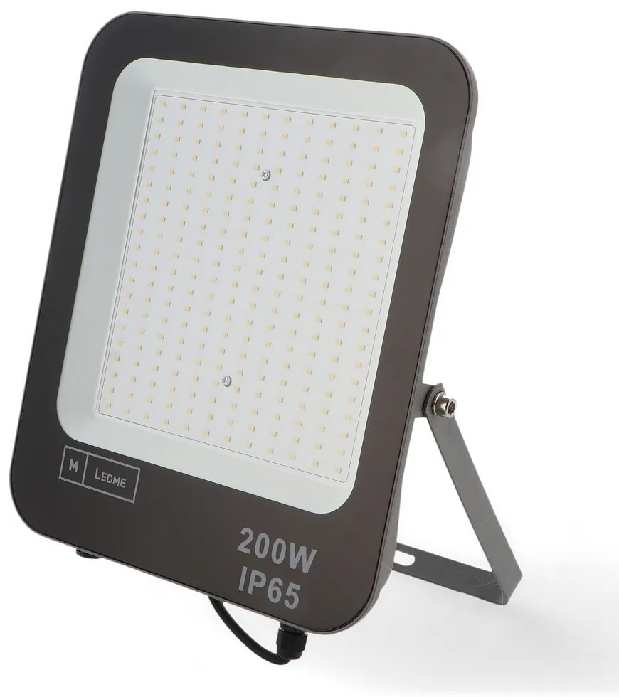Faro proiettore Led Napoli 200W Nero da esterno IP65 Bianco neutro 4000K M LEDME