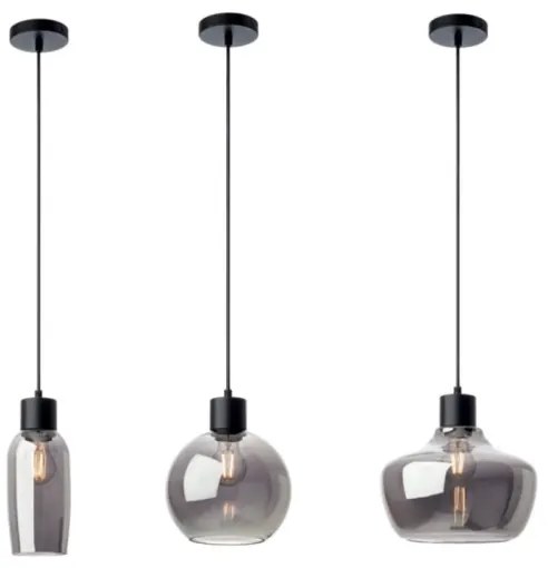 Redo 01-4046 - Lampadario a sospensione con filo ATLANTIS 1xE27/42W/230V diametro 26 cm nero