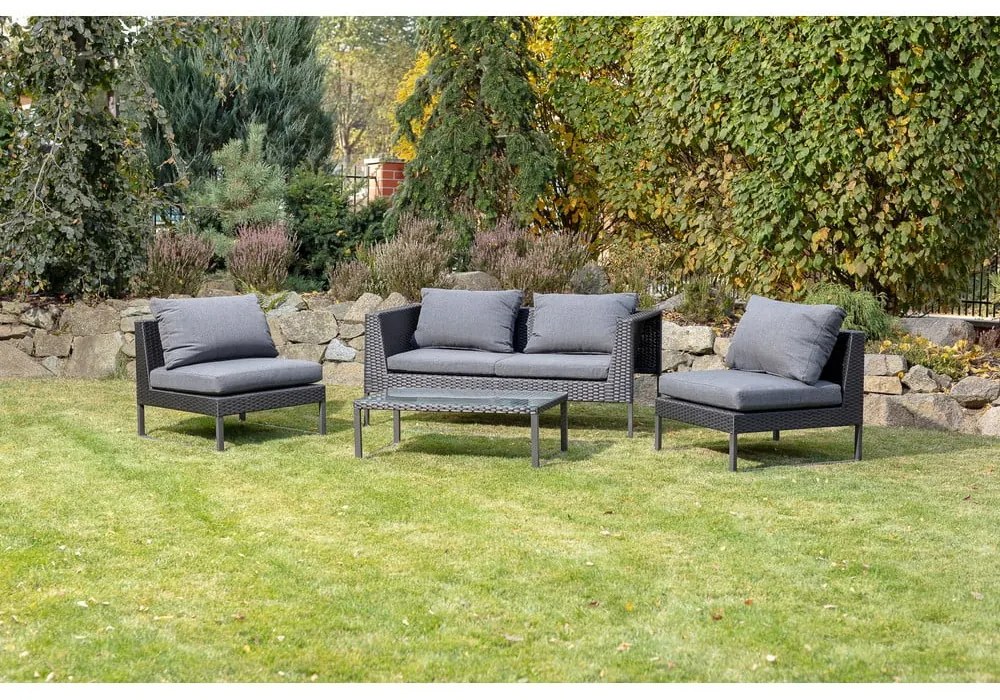 Set di mobili da giardino in rattan artificiale grigio Diamond - Bonami Essentials