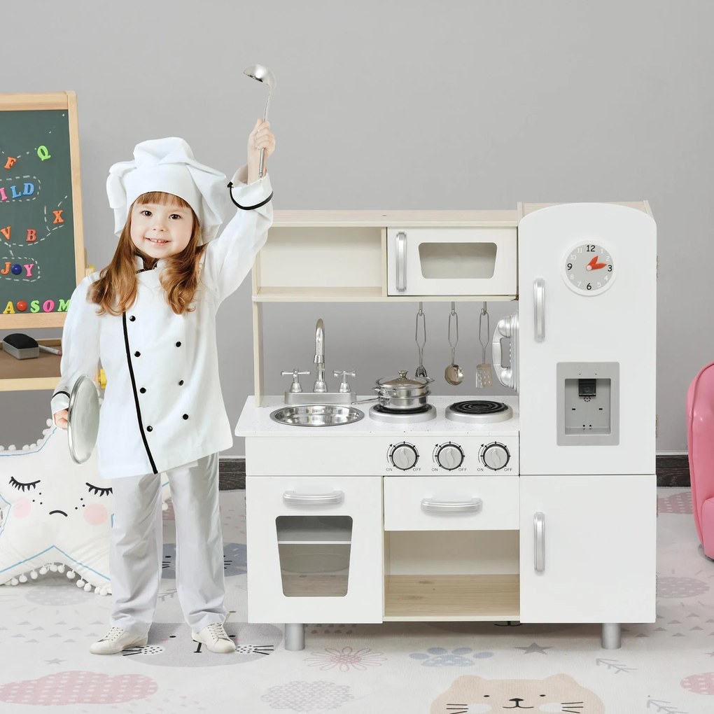 Cucina Giocattolo per Bambini 74x30x81 cm in Legno Bianca...