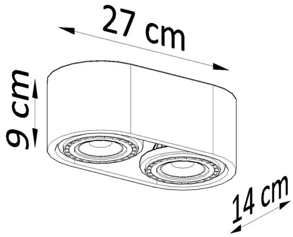 Plafoniera BASIC AR111 2xGU10/40W/230V concrete