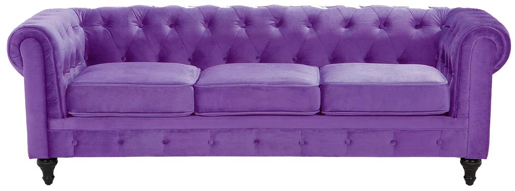 Set di divano e poltrona vintage in tessuto viola CHESTERFIELD Beliani