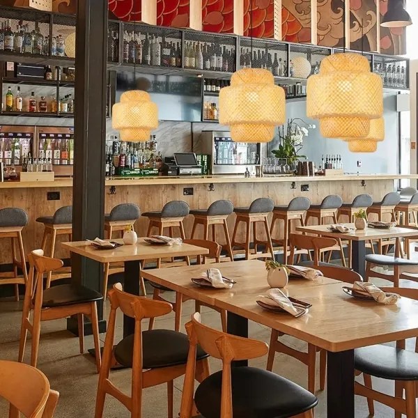 Immax 08267L - Lampadario a sospensione con filo HILO 1xE27/40W/230V diametro 38 cm bambù