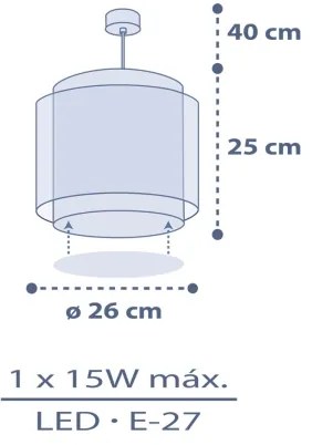 Dalber 76632 - Lampadario per bambini MOON DREAMS 1xE27/15W/230V blu