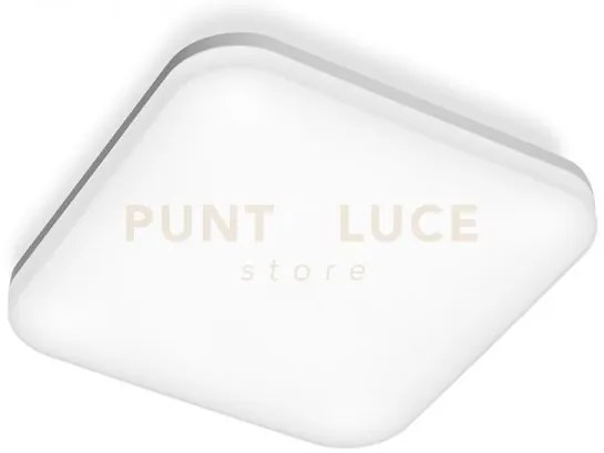 Ges833- plafoniera quadrata bianca a led 4000k 2700lm 30w ip66 33cm