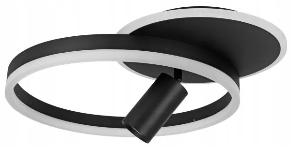 Plafoniera LED 38W/230V + 1xGU10/30W nera