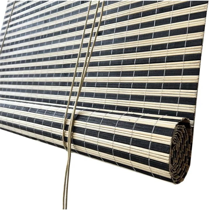 Tenda a pacchetto nera/di colore naturale in bambù 150x160 cm Vela – Gardinia