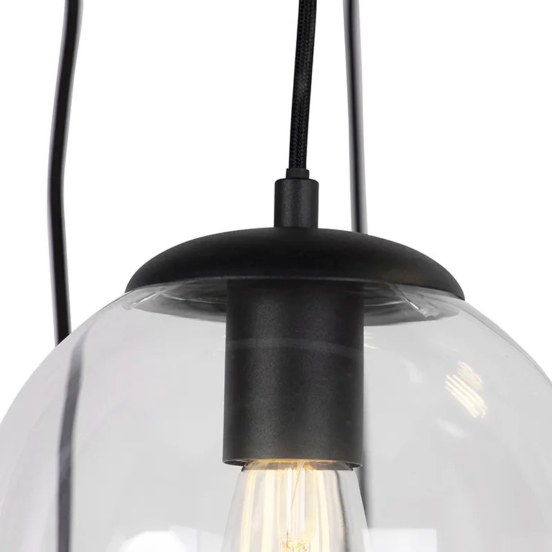 Lampada a sospensione Art Déco nera 7 luci - Pallon