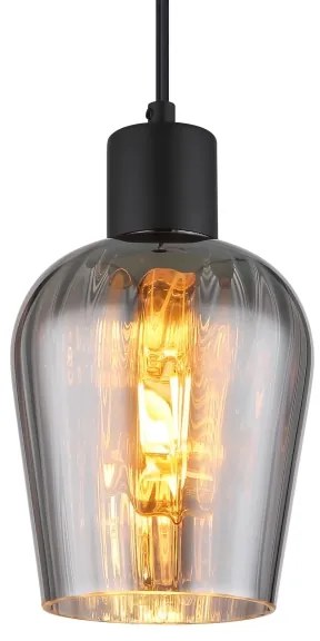 Globo 15627 - Lampadario a sospensione con filo RYAN 1xE27/40W/230V diametro 13,5 cm nero