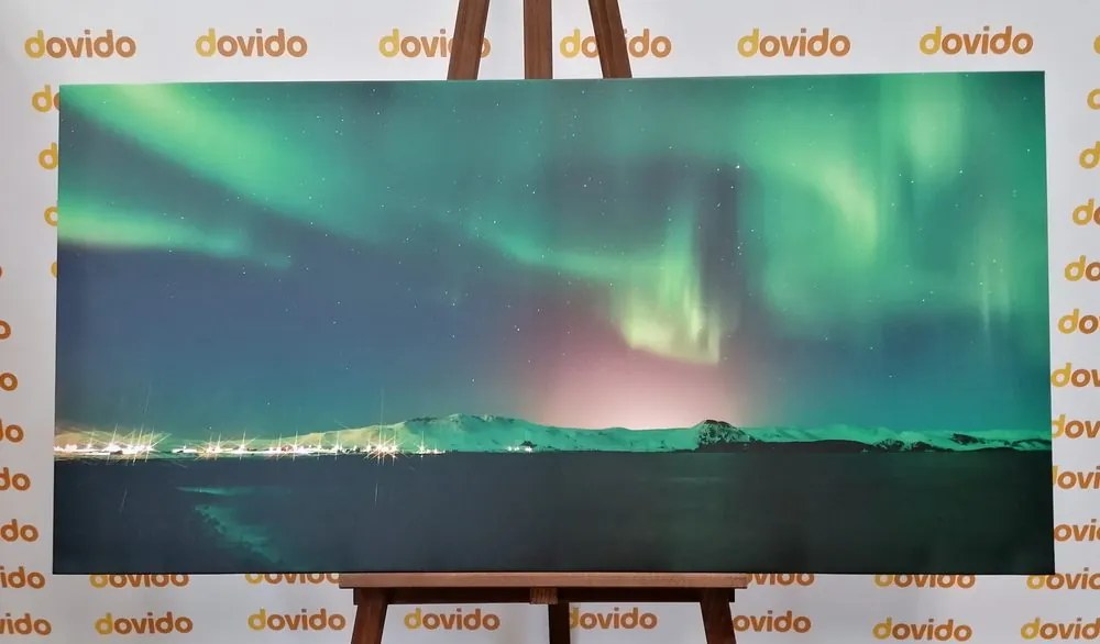 Quadro su tela – Straordinaria aurora verde