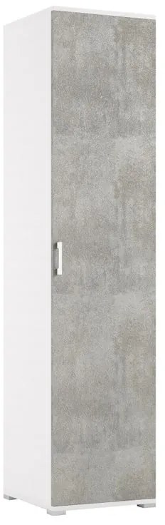 Mobile Multiuso L 45 x H 195 x P 45 cm grigio cemento e bianco