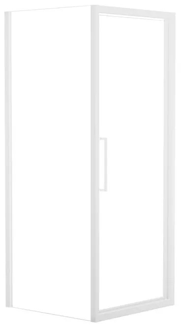 Box doccia con ingresso frontale battente Record L 80 x H 195 cm, vetro 6 mm vetro senza finitura / trasparente profilo bianco spazzolato