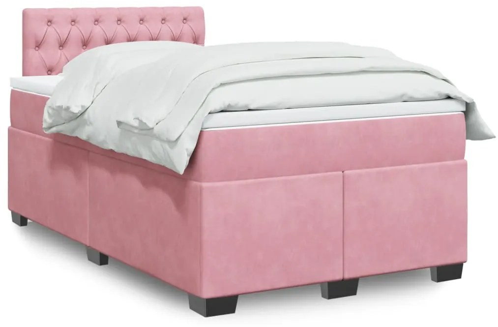 Giroletto A Molle Con Materasso Rosa 120x200 Cm İn Velluto /